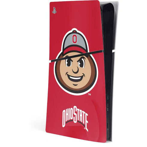Ohio State University OSUBuckeyes Light Grey PS5 Slim Digital Edition Console Skin